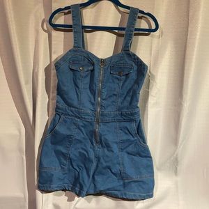 Derek Heart blue Jean Romper